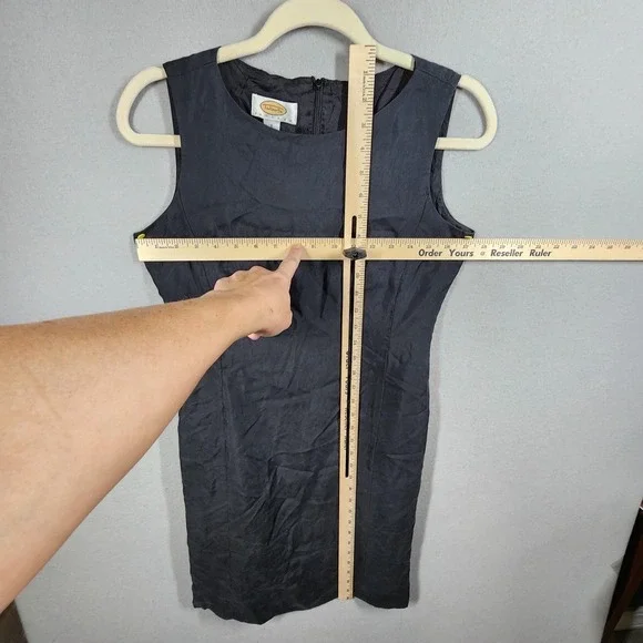 Talbots 100% Silk Dress Womens 6 Petite Black Sleeveless Sheath Cocktail Party - Picture 6 of 8
